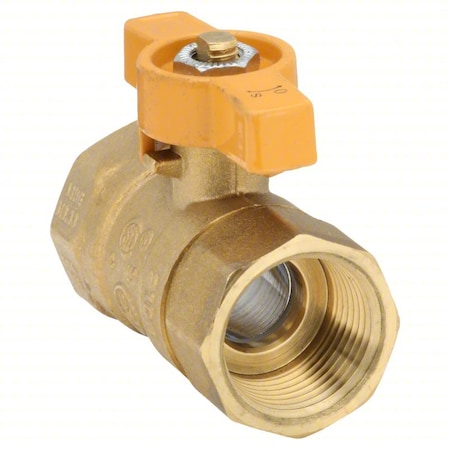 Zoro Select 3/4" FNPT Brass Gas Ball Valve Inline 111-624C