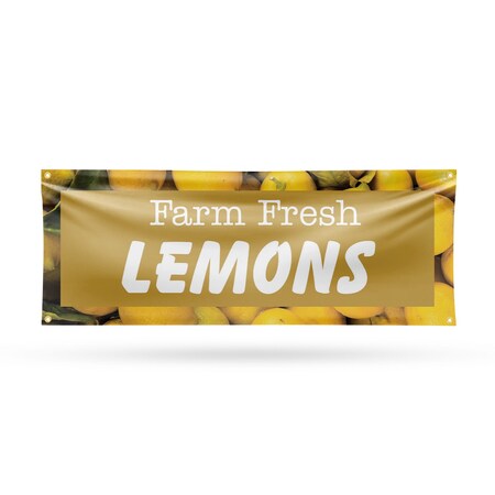 Signmission Farm Fresh Lemons, 18 Inch x 48 Inch, Vinyl Banner B-30599
