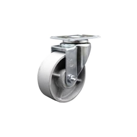 Service Caster 4 Inch Semi Steel Cast Iron Wheel Swivel Top Plate Caster SCC-20S414-SSS-TP2