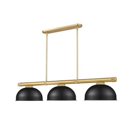 Z-Lite Vanguard Rubbed Brass 3 Light Billiard 3050-3RB-D13MB