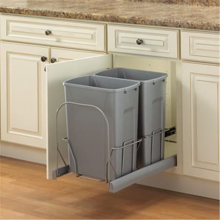 Sticky Situation 35 qt. Soft Close Bottom Mount 2 Bins - Platinum - 14.37 in. ST3508136