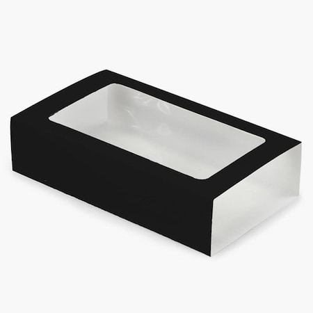 Nashville Wraps Black Macaron and Cookie Sleeve with Window, 8.25x5x2, 100PK MCSDBK