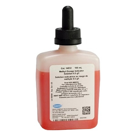Hach Methyl Orange Indicator Solution, 100 mL 14832