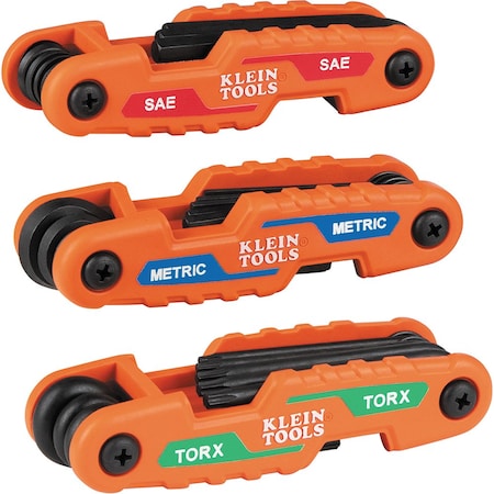 Klein Tools Hex Key Set, ProFold, Met/Torx, 31-Key, 3 PK 70553