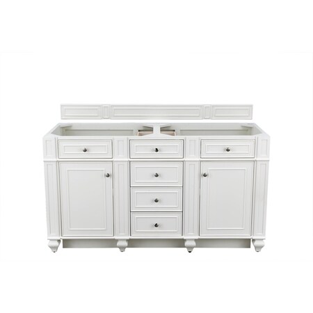 James Martin Vanities Vanity, without top, Bright White, 59.9 in W x 22.9 in D, 157-V60D-M-BW