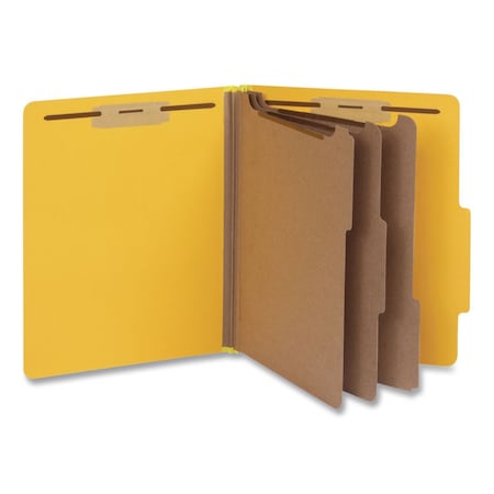 Pendaflex HD Pressboard Folder, 2/5-Cut Tab, Expands 3", 3 Dividers, 8 Fasteners, Letter, Yellow, 10PK 1006943