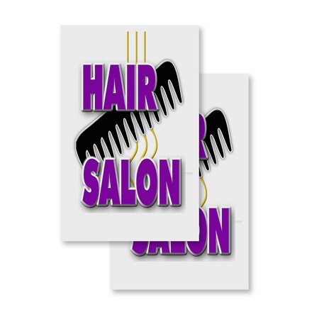 Signmission Hair Salon, Vinyl Decals Only 24 Inch x 36 Inch, Vinyl Decal, 2PK DSB-2436-2PACK-Hair Salon