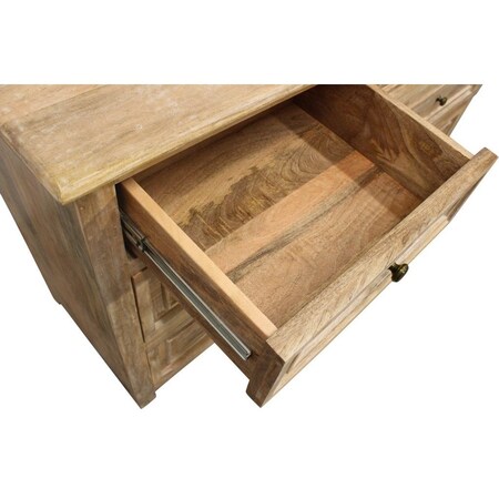 Homeroots 68" Natural Solid Wood Seven Drawer Dresser 620851