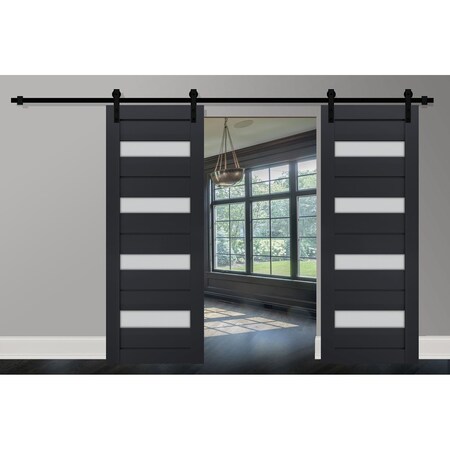 Sartodoors Sturdy Double Barn Door Solid Core Modern Interior VEREGIO7455DB-ANT-36