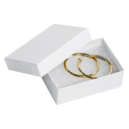 Partners Brand Jewelry Boxes, 3 1/16" x 2 1/8" x 1", White, PK100 JB321W