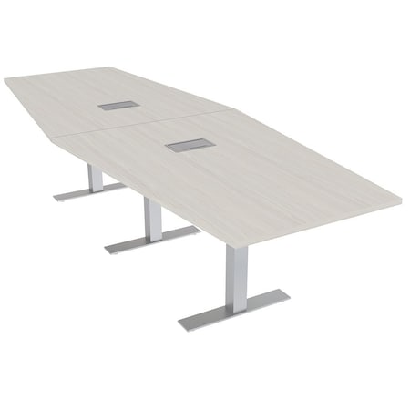 Skutchi Designs 10ft Conference Table With Power Unit | 10 Person Modular Hexagon Meeting Table | Harmony Series HAR-HEX.IR-48X120-T-K458-ESIL