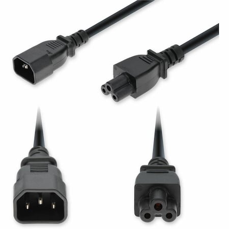 Add-On 6FT C14 MALE TO C5 FEMALE STANDARD COMMERCIAL TEMP 18 AWG 250V AT 10A PVC SJT (S ADD-C142C5C18G6FBK