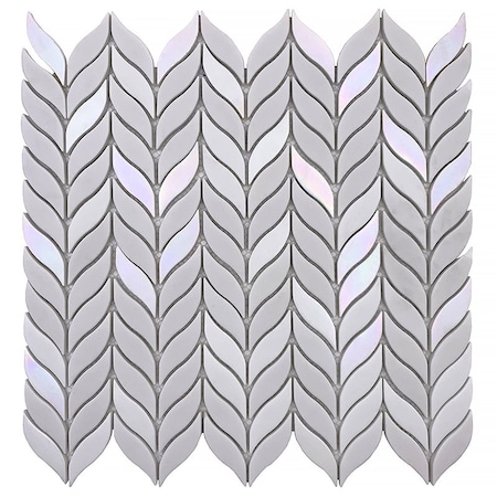 White; Blue 11.6 in x 12.1 in Recycled Glass Matte Floor and Wall Mosaic Tile 9.75 sqft/case, 10PK