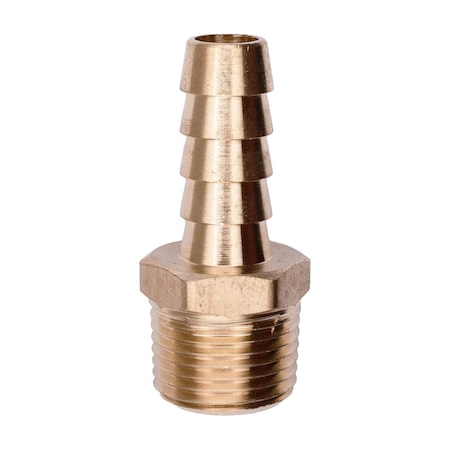 Auveco Brass Hose Barb 3/8in To Male Pipe 3/8in Adapter, 5PK 432