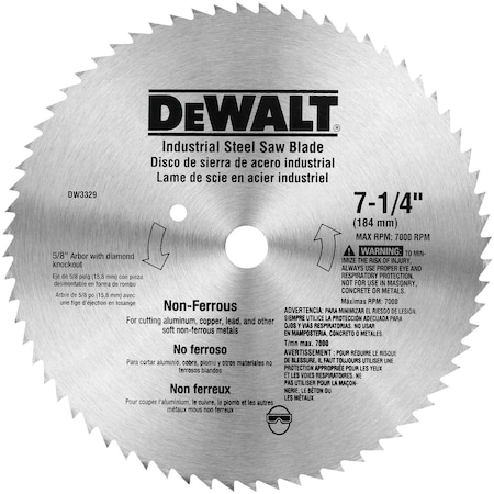 Dewalt 7 1/4" 68T Non-ferrous Saw Blade DW3329