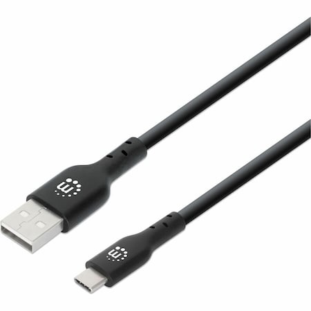 Manhattan USB-C to USB-A Cable, 3m, Male to Male, 480 Mbps (USB 2.0), Hi-Speed USB, Black, Lifetime Warranty 354936