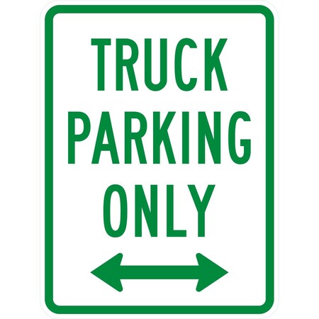 Lyle Truck Parking Only with Bidirectional Arrow, 18x24, Non-Reflective, White G-11081-NA_18x24
