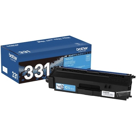 Brother Brother Genuine TN331C Cyan Toner Cartridge - Laser - Standard Yield - 1500 Pages - Cyan - 1 Each TN331C