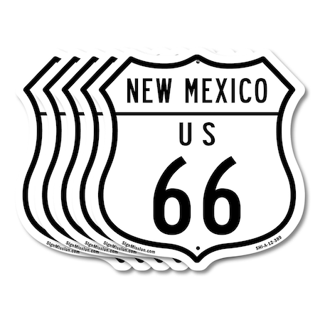 Signmission New Mexico Route Marker Shield Sign Us 6, 12 inch X 12 inch, Aluminum Metal Sign, 5PK SHI-A-5Pack-12-389