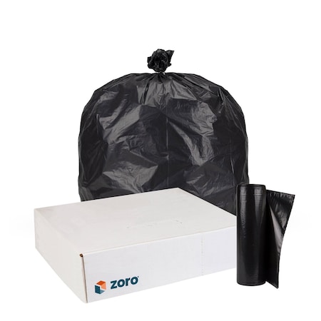 Zoro Trash Bags 33 gal, 33"x39", Black, PK150 1GG521