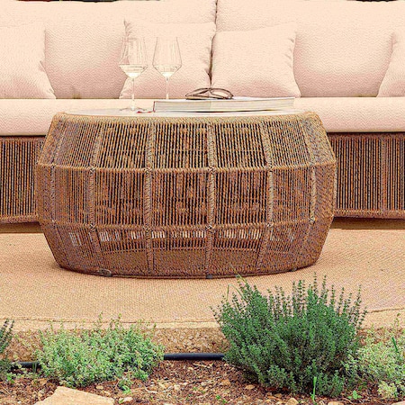 Skyline Design Calixto Coffee Table with Glass 24214-NTH-GL