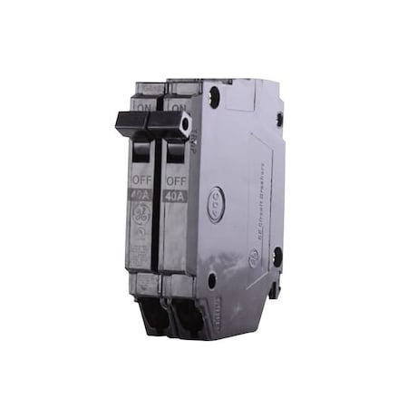Ge Industrial Solutions Circuit Breaker, THQP Series, 40A, 2 Pole, 120/240V AC, 10kA at 120/240V AC THQP240