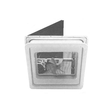 Hengs Industries Manual Opening, For 14" x 14", With Screen, With 12 Volt Fan, White Screen/ White Base V071102-C1G1