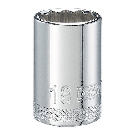 Dewalt Deep Socket, 1/2in, 12-Point, 18MM, DWMT74575OSP DWMT74575OSP