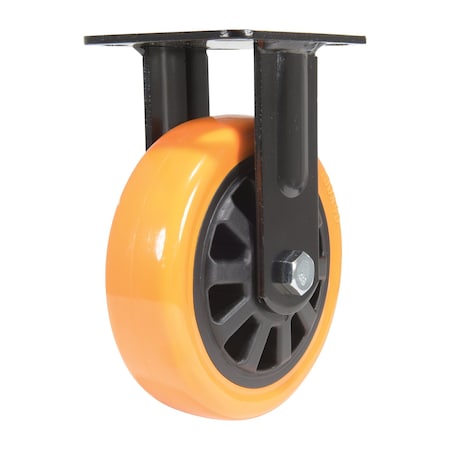 Vestil Polyurethane Rigid Caster 6 In. Diameter x 2 In. Width 836 Lb. Capacity Orange/Black CST-BN-6X2PUP-R
