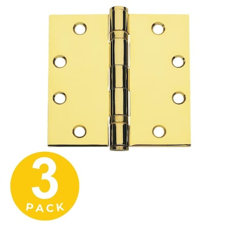 Global Door Controls 4.5 in Leaf W x 4.5 in Leaf H, Brass CP4545BB-US3-3