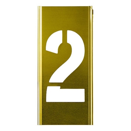 C.H. Hanson Stencil Sort-6" Brass Gothic 2, Number, Gothic Font, Brass, 1 Pieces 100162