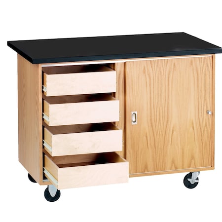 Diversified Spaces Mobile Demo Table w/Flat Top, 48" W, 36" Height, 500 lb 4222KF