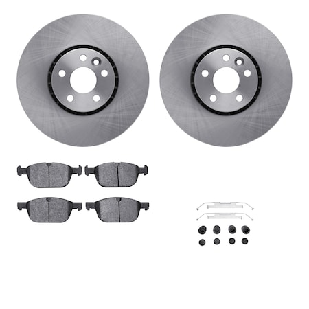 Dynamic Friction Co DFC Rotors with EURO 5000 Ceramic Brake Pads includes Hardware 6612-27199