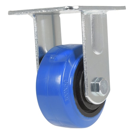 Vestil Elastic Rubber Rigid Caster 4 In. Diameter x 2 In. Width 550 Lb. Capacity Blue/Black CST-BB-4X2ER-R