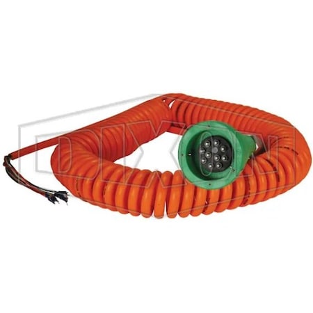 Dixon Thermistor Plug Assembly, Green Plug, 10 Contact Pin, 2 J-Slots, 30 ft Coiled Orange Cable Canada FT600C