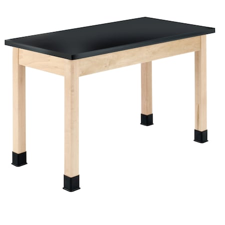 Diversified Spaces Plain Apron Table, Maple, Maple Wood Frame, 48 in W, Black P7102BM36N