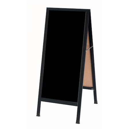 Aarco A-Frame Sidewalk Board, Black Composition Chalkboard and a Black Aluminum Frame, 42''Hx18''W BA-3B