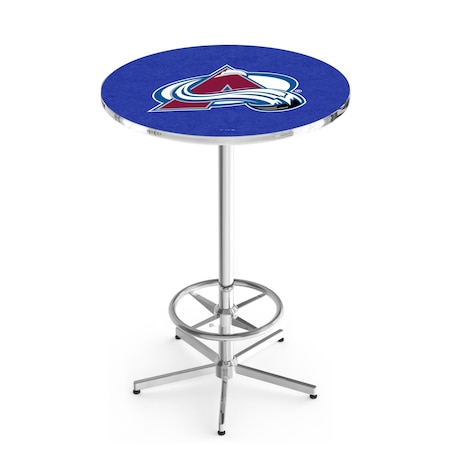 Holland Bar Stool Co 42" Chrome Colorado Avalanche Pub Table, 36" dia. Top L216C4236ColAva