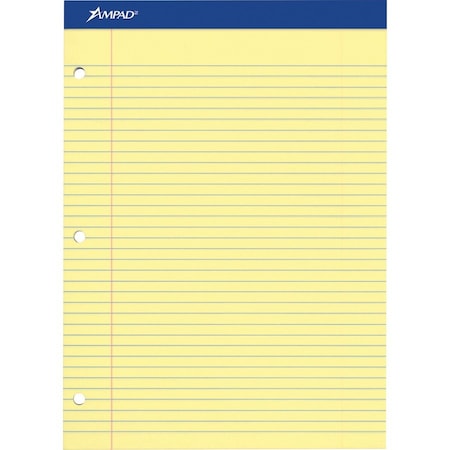 Ampad/ Of Amercn Pd&Ppr Ampad, DOUBLE SHEET PADS, WIDE/LEGAL RULE, 8.5 X 11.75, CANARY, 100 SHEETS 20243