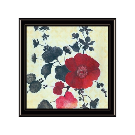 Homeroots Japanese Blossoms Black Framed Print Wall Art 530144