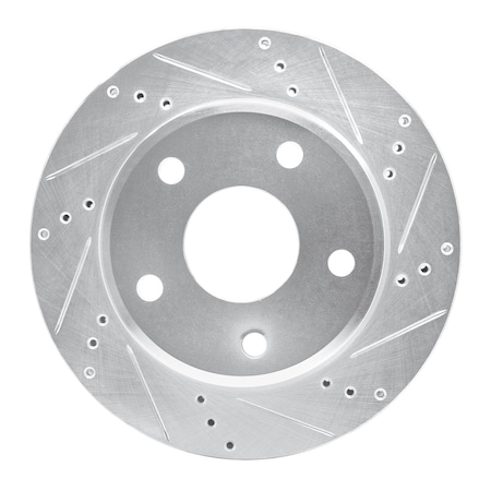 Dynamic Friction Co DFC Brake Rotor - Drilled and Slotted - Silver 631-40105R
