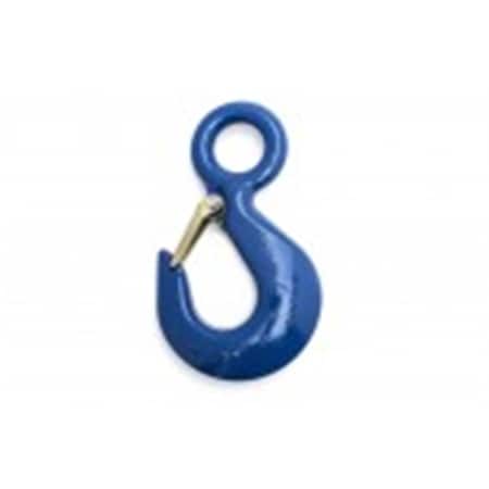 Tool 2 Ton Eye Hoist Hook with Latch, Painted Blue - PL No.25 TO3680926