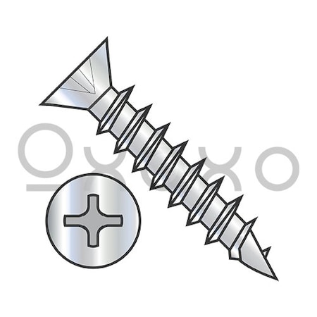 Oxoxo 6X1/2 Phil Flat .260-.279 OD no Nibs Deep Thread Wood Screw Fully Threaded Nickel, 10000PK 591947