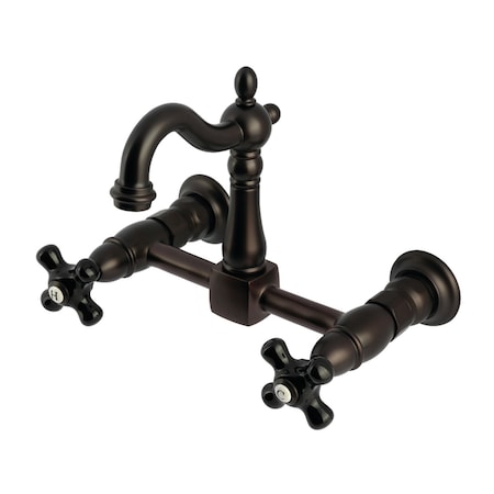 Kingston Brass Two-Handle Wall Mount Bridge Kitchen Faucet, Oil Rubbed Bronze KS2445PKX