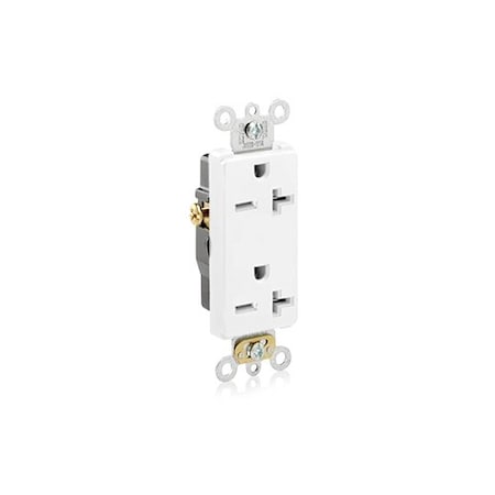 Leviton PlugsandReceptacles, 20A, 250VAC, Wht, Nylon 16462-W