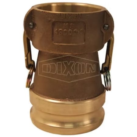Dixon Type DA Cam and Groove Reducing Coupler, 4 x 3 in Nominal, Coupler x Adapter End Style, Brass, Domes 3040-DA-BR