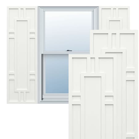Ekena Millwork True Fit PVC Hastings Fixed Mount Shutters, Unfinished, 15W x 50H, PR TFP001HS15X050UN