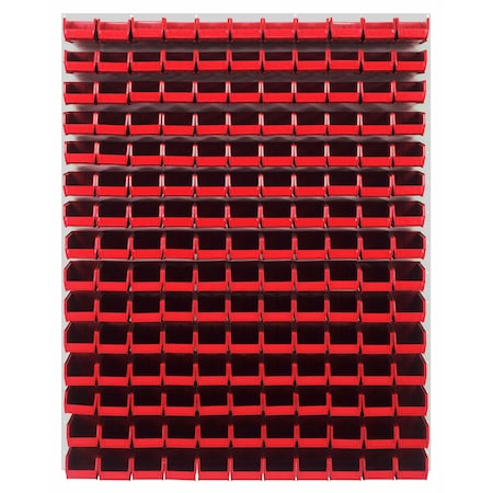 Quantum Storage Systems 48X61 HC LOUVERED PANEL W/165 BINS RED QLP-4861HC-220-165RD