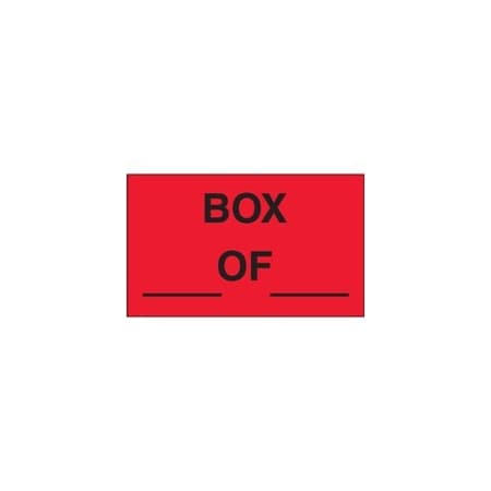 Bubblefast 3 x 5'' - ''Box _ of _'' Fluorescent Red Labels BFDL3221