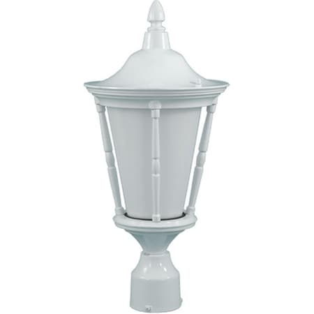 Intense Powder Coated Cast Aluminum Post Top Light Fixture, White - 19.75 x 9.25 x 9.25 in. IN2939233